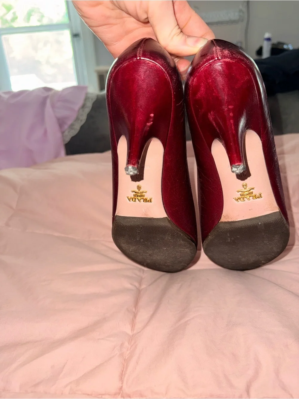 Prada sleek leather